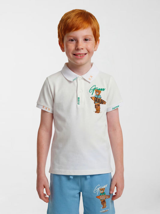 GUESS KIDS AI IMAGE GENERATED POLO T SHIRT