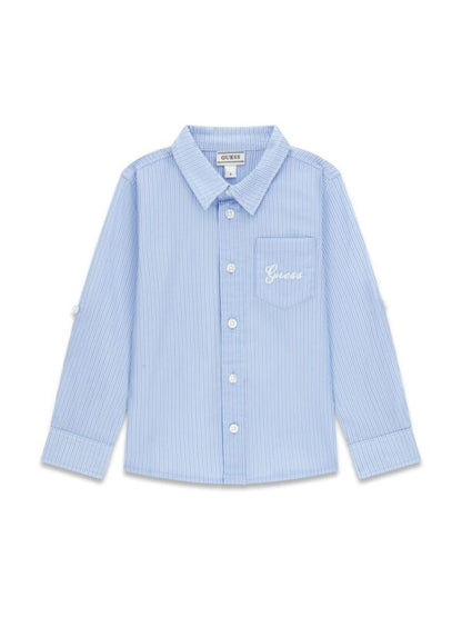 GUESS KIDS AJDUSTABLE MICROSTRIPED POPLIN SHIRT