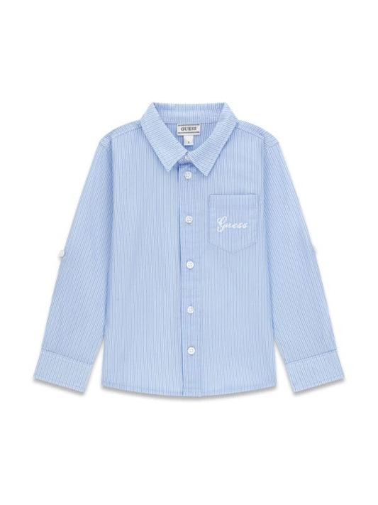 GUESS KIDS AJDUSTABLE MICROSTRIPED POPLIN SHIRT
