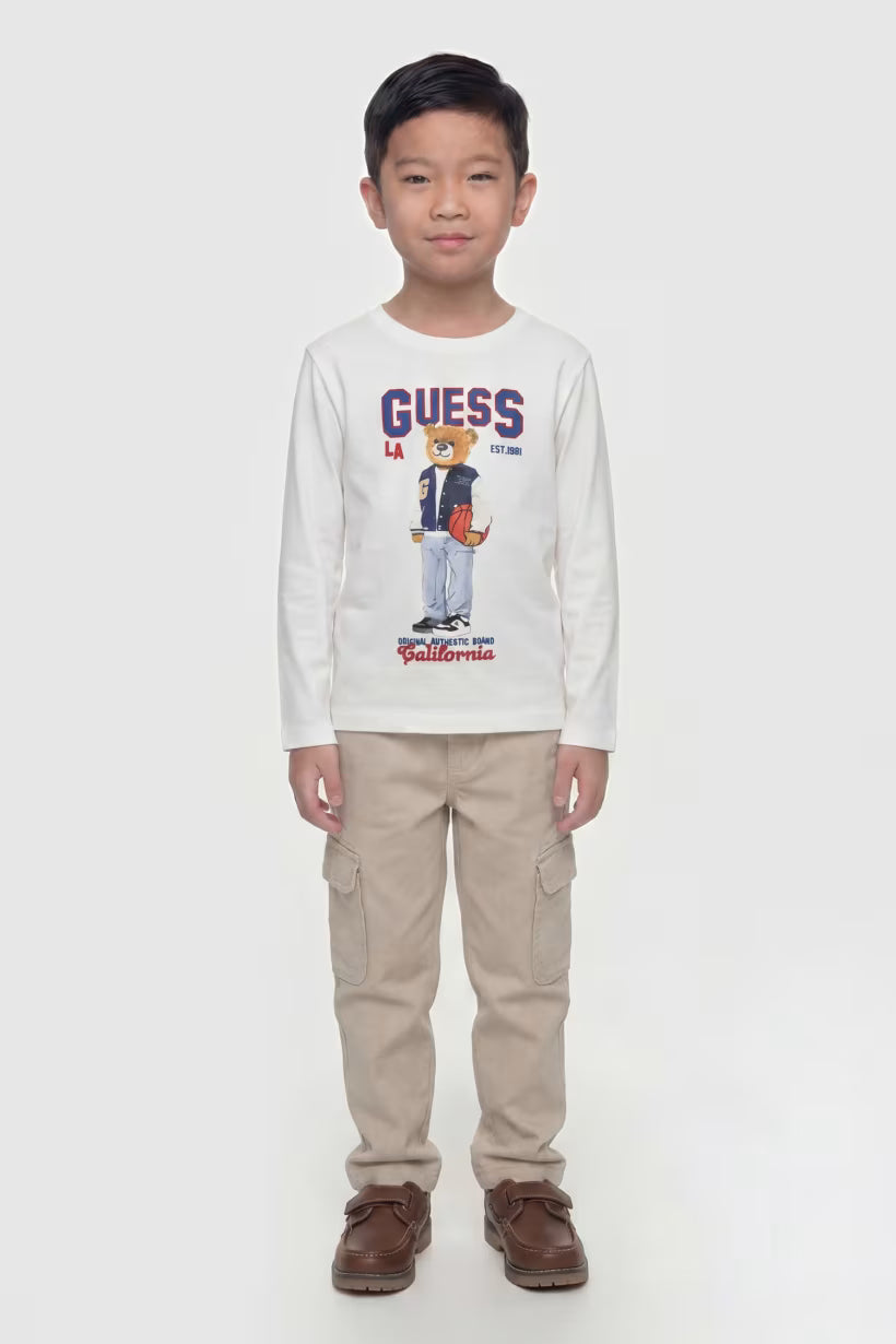 GUESS KIDS BABY BEAR LS T SHIRT
