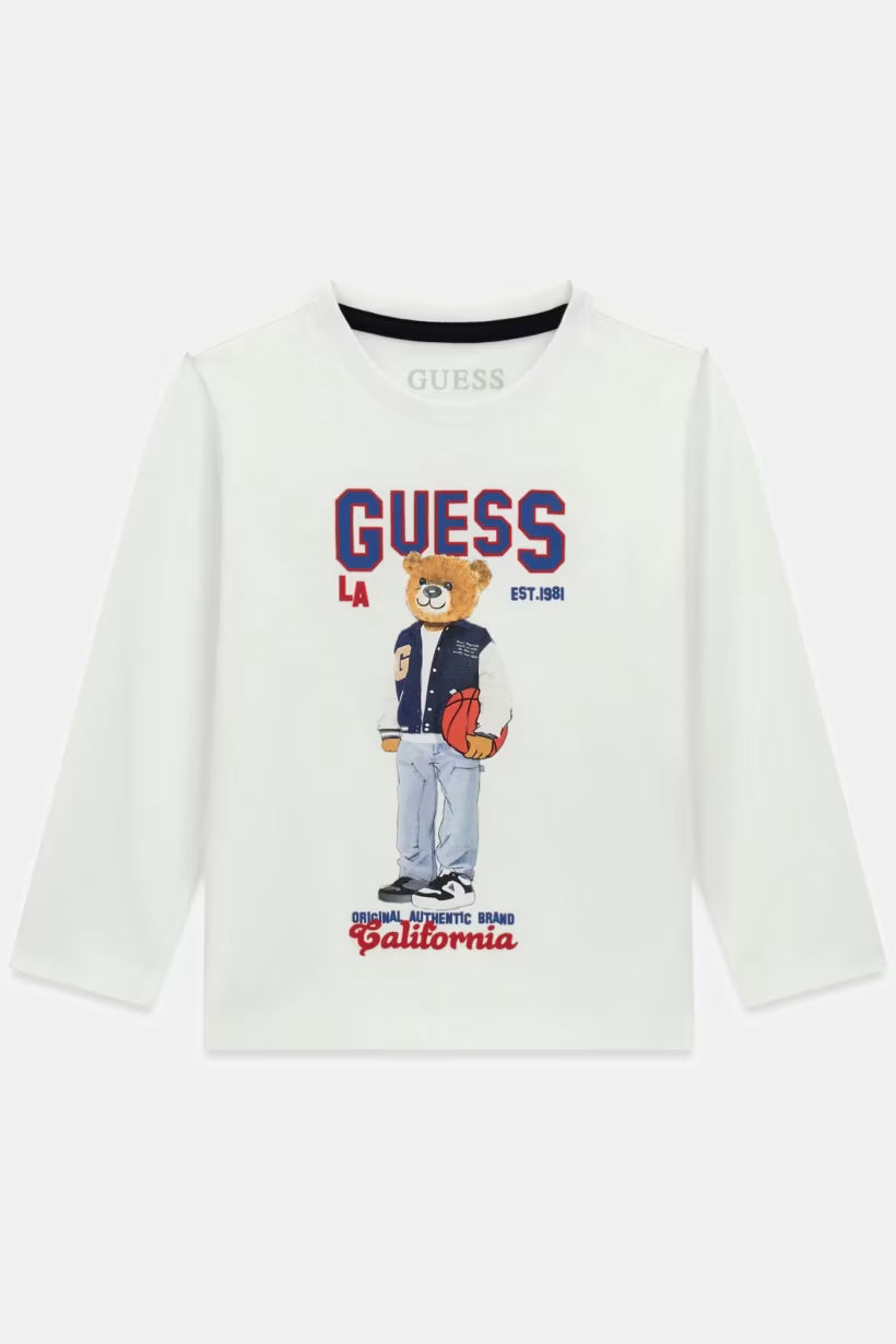 GUESS KIDS BABY BEAR LS T SHIRT