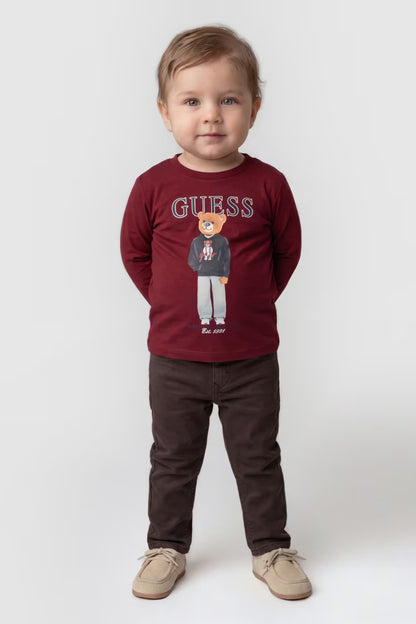 GUESS KIDS BABY BEAR LS T SHIRT