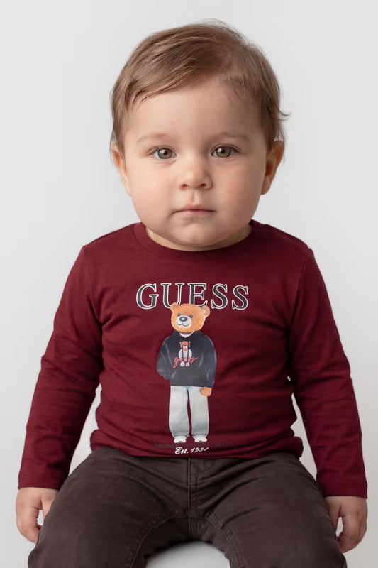 GUESS KIDS BABY BEAR LS T SHIRT