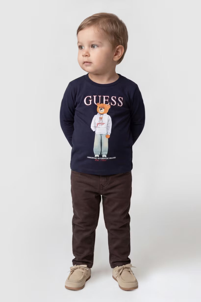 GUESS KIDS BABY BEAR LS T SHIRT