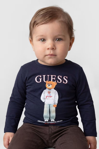 GUESS KIDS BABY BEAR LS T SHIRT