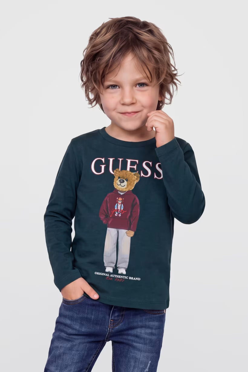 GUESS KIDS BABY BEAR LS T SHIRT