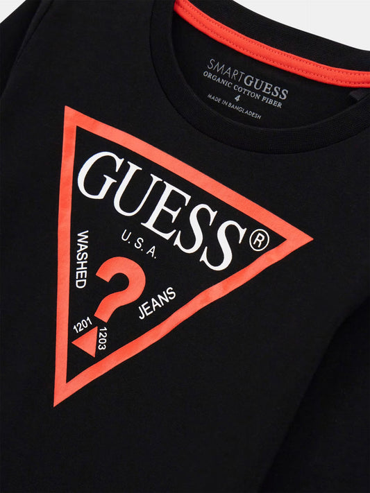 GUESS LS TRIANGLE LOGO T SHIRT