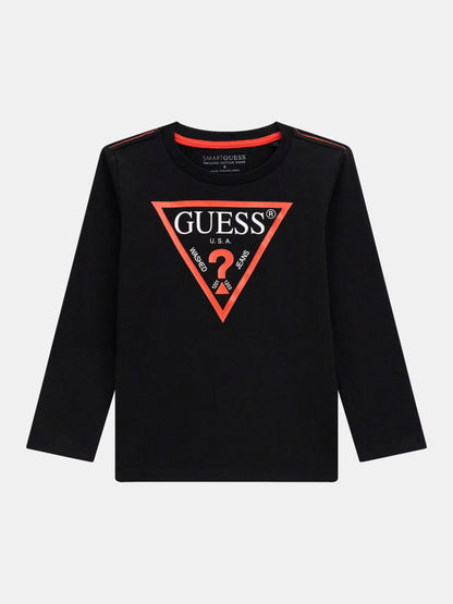 GUESS LS TRIANGLE LOGO T SHIRT