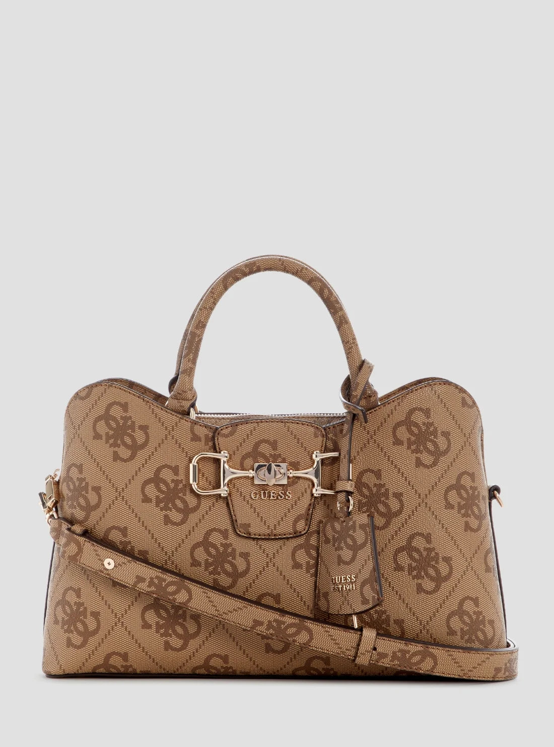 GUESS JANIE LOGO GIRLFRIEND SATCHEL BAG