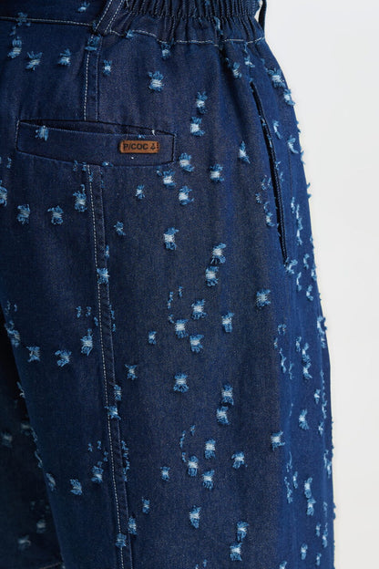 P/COC DENIM DISTRESSED BERMUDA