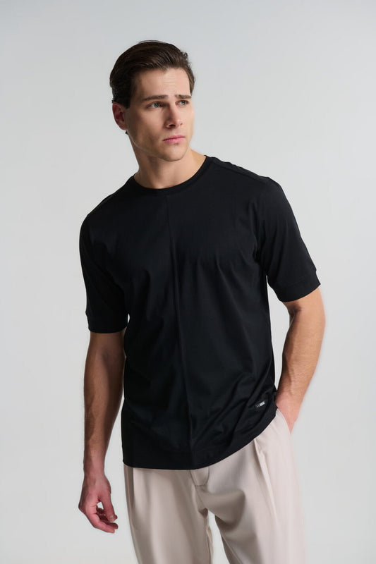 P/COC SHORT SLEEVE BLOUSE WITH DECORATIVE STITCHING