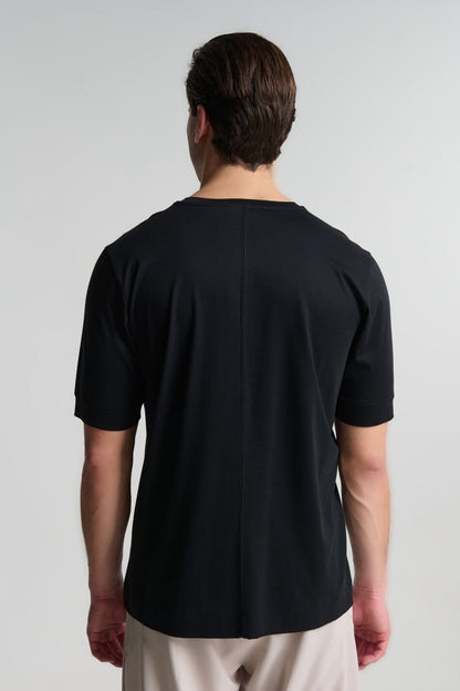 P/COC SHORT SLEEVE BLOUSE WITH DECORATIVE STITCHING