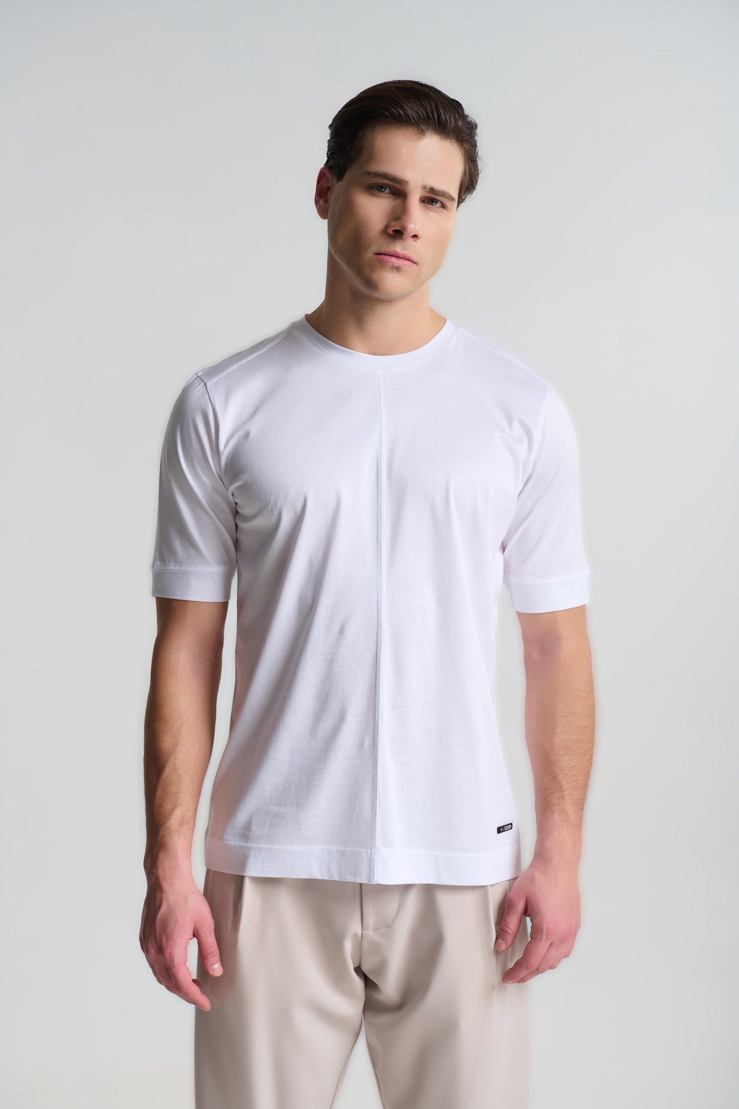 P/COC SHORT SLEEVE BLOUSE WITH DECORATIVE STITCHING