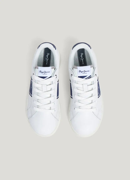 PEPE JEANS KIDS PLAYER COLLEGE B LEATHER SNEAKERS