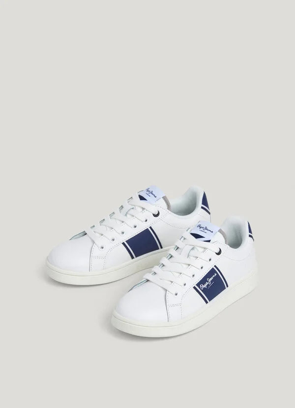 PEPE JEANS KIDS PLAYER COLLEGE B LEATHER SNEAKERS