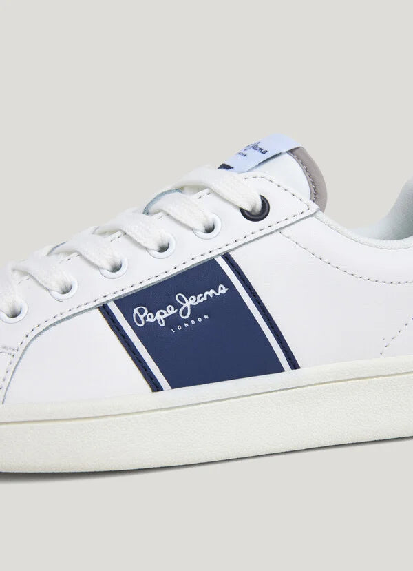 PEPE JEANS KIDS PLAYER COLLEGE B LEATHER SNEAKERS