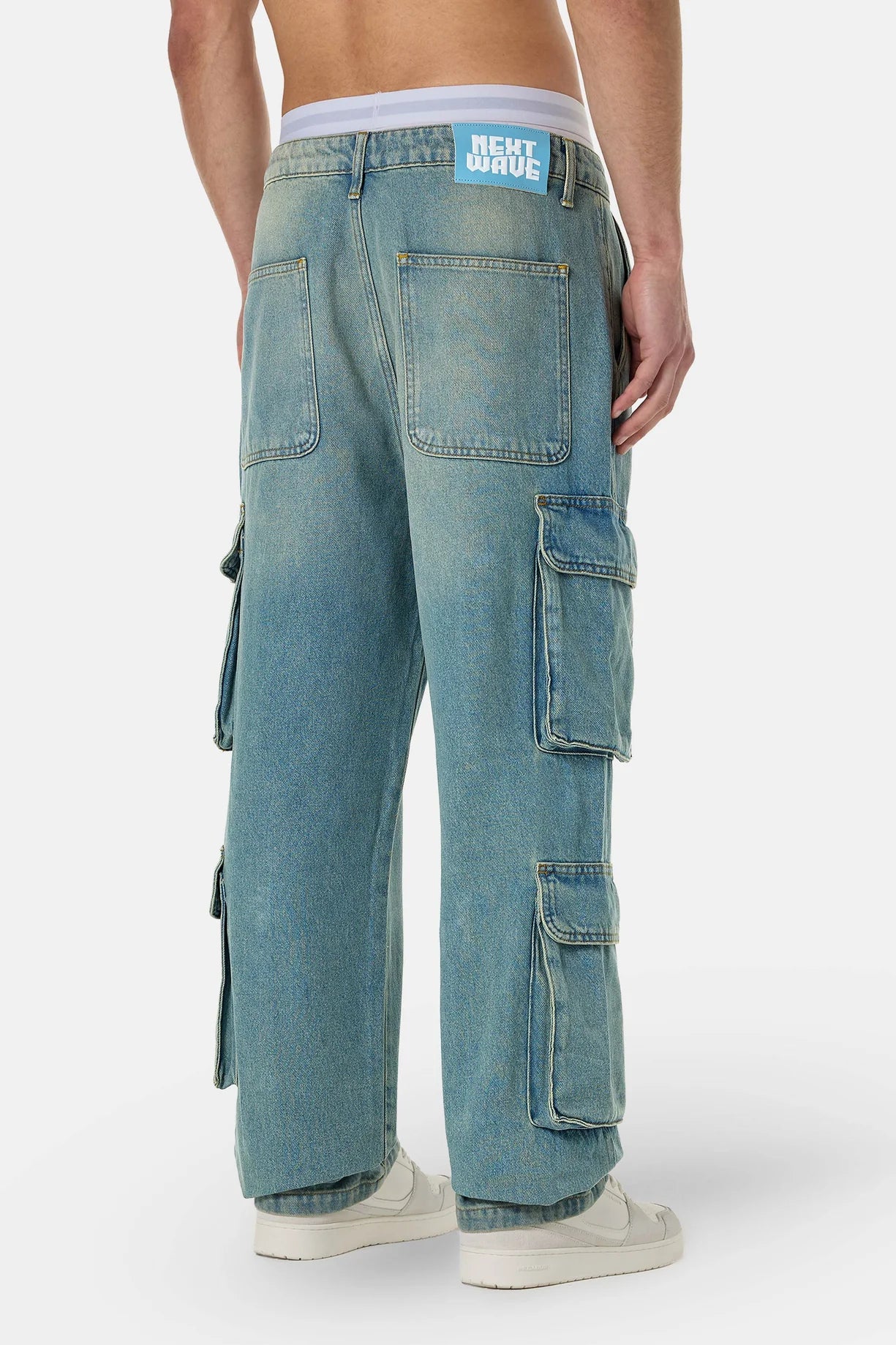 PEGADOR ROMAIN WIDE DENIM CARGO PANTS