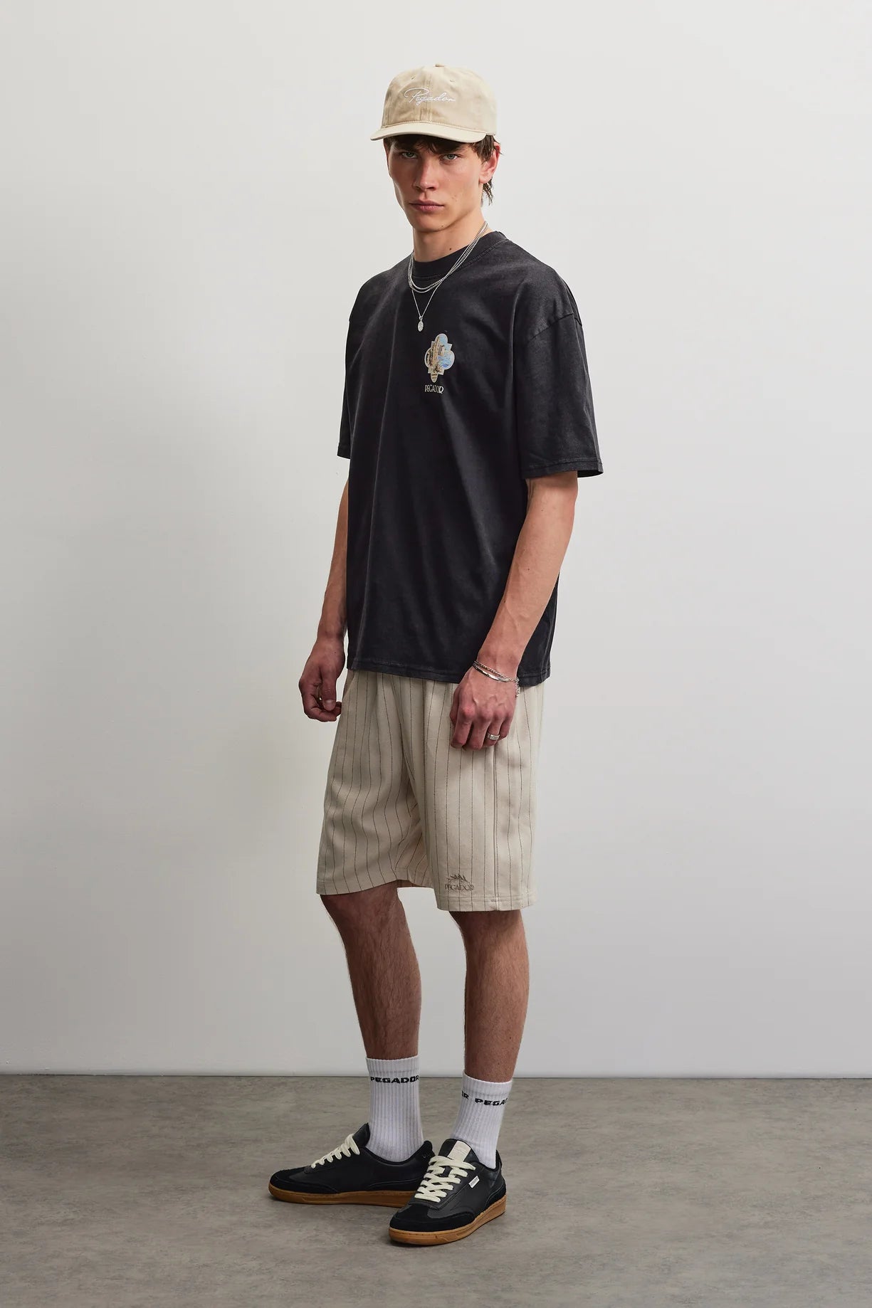 PEGADOR KENMARE PINSTRIPE SHORTS