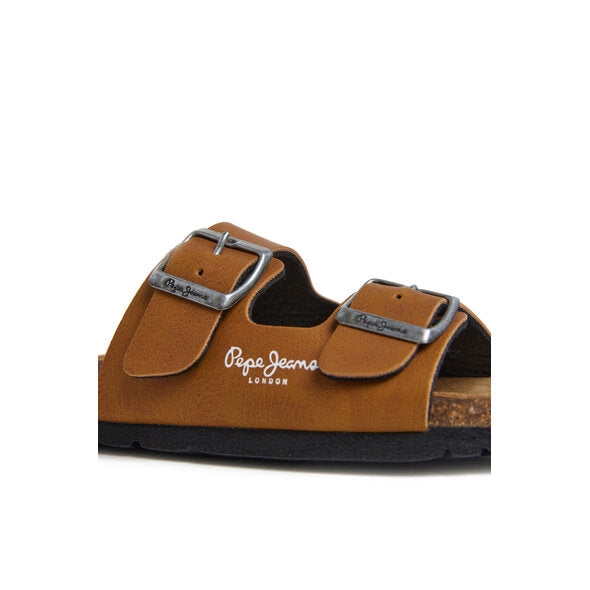 PEPE JEANS BIO DOUBLE KANSAS LEATHER SANDALS