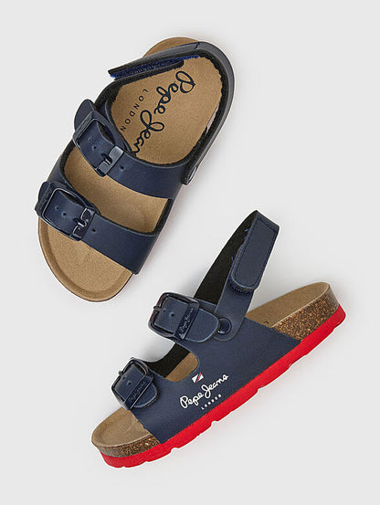 PEPE JEANS KIDS KANSAS LEATHER SANDALS