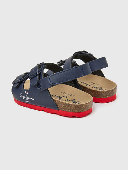 PEPE JEANS KIDS KANSAS LEATHER SANDALS