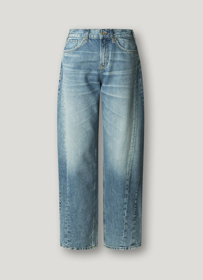 PEPE JEANS WOMAN LOOSE BOW SHAPED HW MID BLUE DENIM PANTS