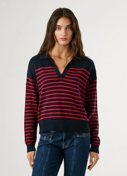 PEPE JEANS WOMAN CARLINA V NECK KNITTED PULLOVER