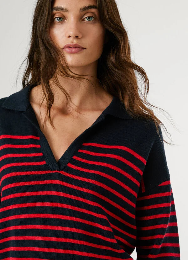 PEPE JEANS WOMAN CARLINA V NECK KNITTED PULLOVER