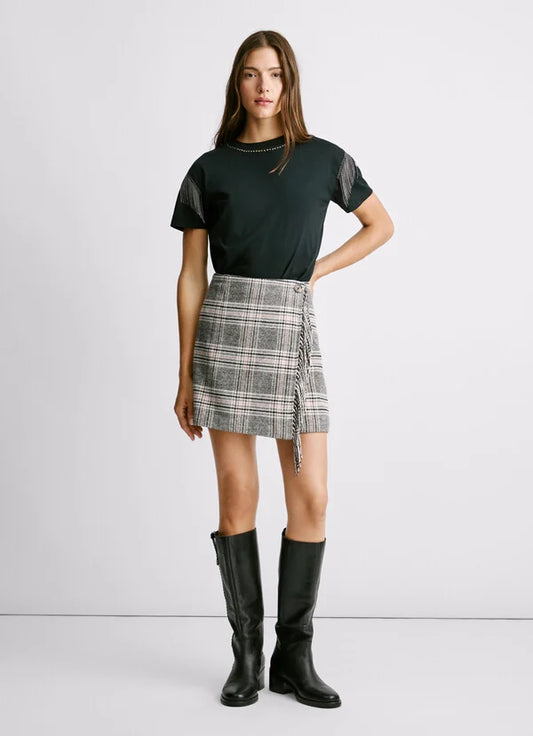 PEPE JEANS WOMAN TALANI PLAID PRINT MINI SKIRT