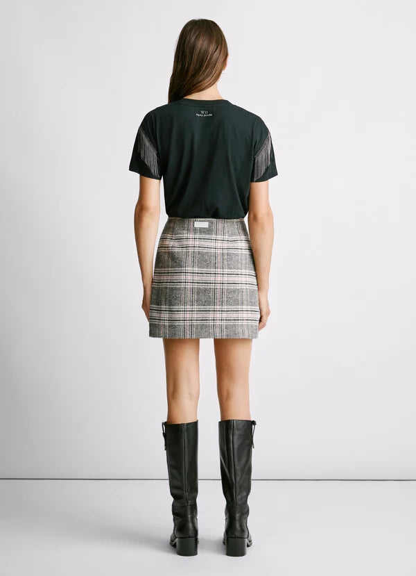 PEPE JEANS WOMAN TALANI PLAID PRINT MINI SKIRT