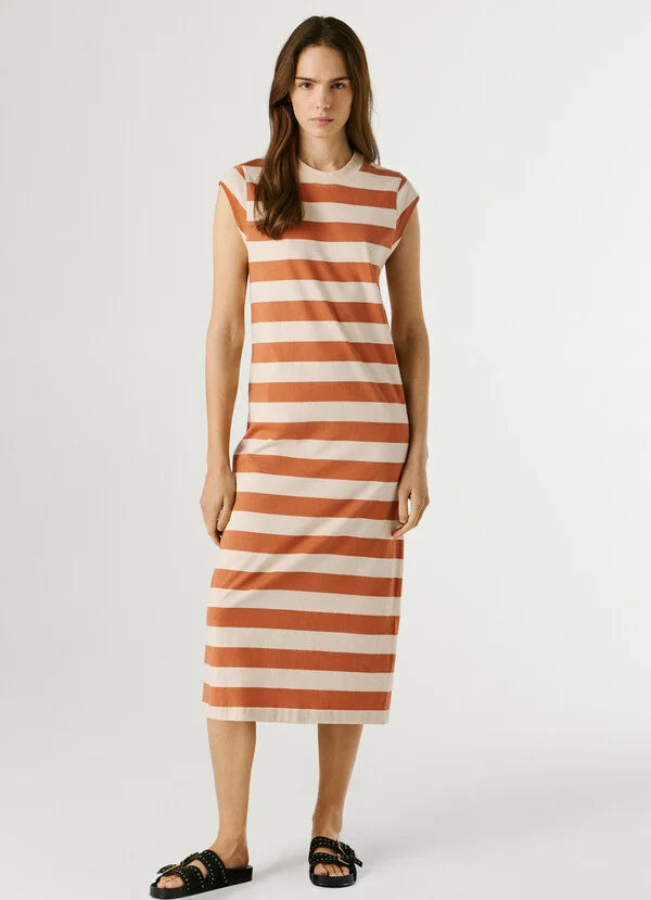 PEPE JEANS WOMAN LILA DRESS STRIPES