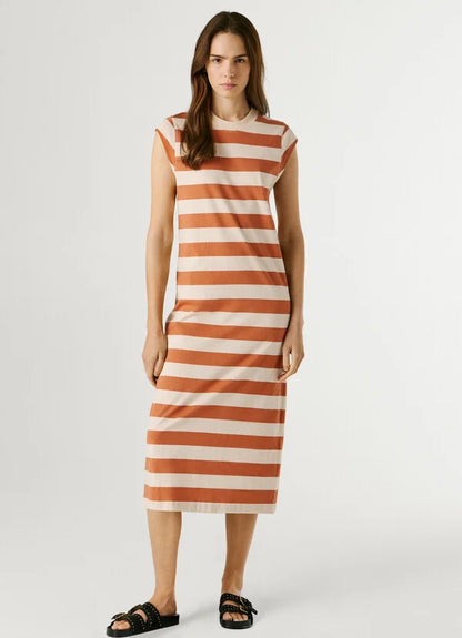 PEPE JEANS WOMAN LILA DRESS STRIPES