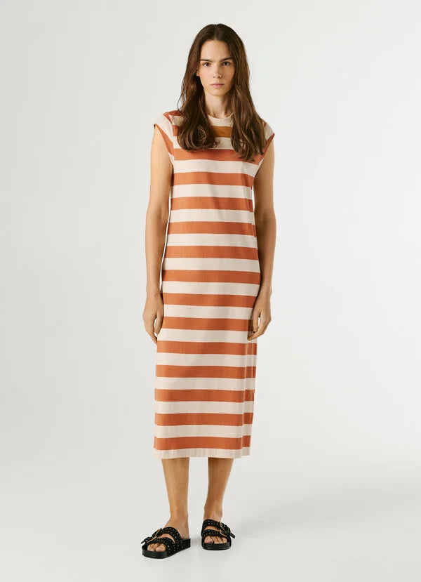 PEPE JEANS WOMAN LILA DRESS STRIPES