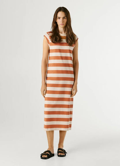 PEPE JEANS WOMAN LILA DRESS STRIPES