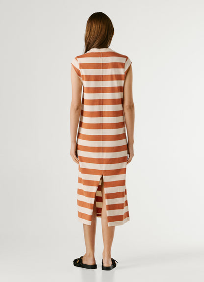 PEPE JEANS WOMAN LILA DRESS STRIPES