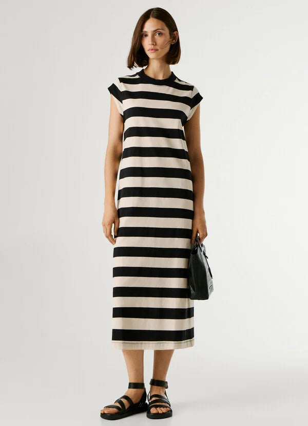 PEPE JEANS WOMAN LILA DRESS STRIPES