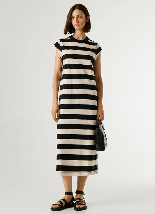 PEPE JEANS WOMAN LILA DRESS STRIPES
