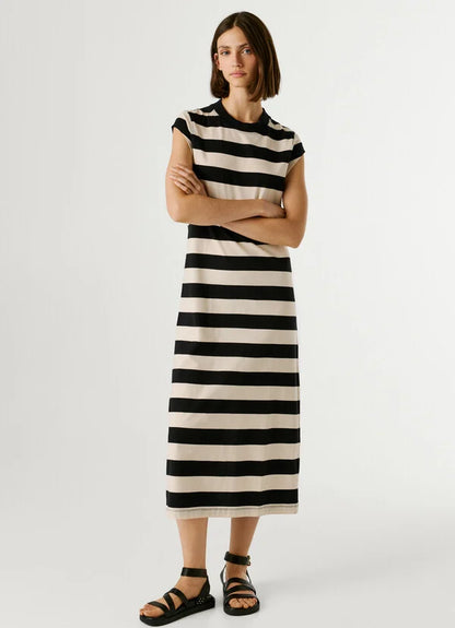 PEPE JEANS WOMAN LILA DRESS STRIPES