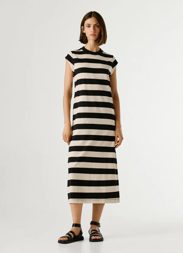 PEPE JEANS WOMAN LILA DRESS STRIPES