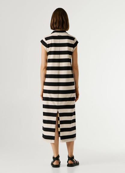 PEPE JEANS WOMAN LILA DRESS STRIPES