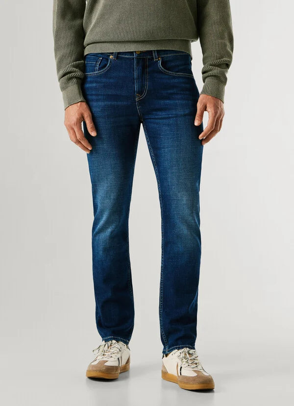 PEPE JEANS MAN CASH STRAIGHT FIT MID-RISE DENIM PANTS