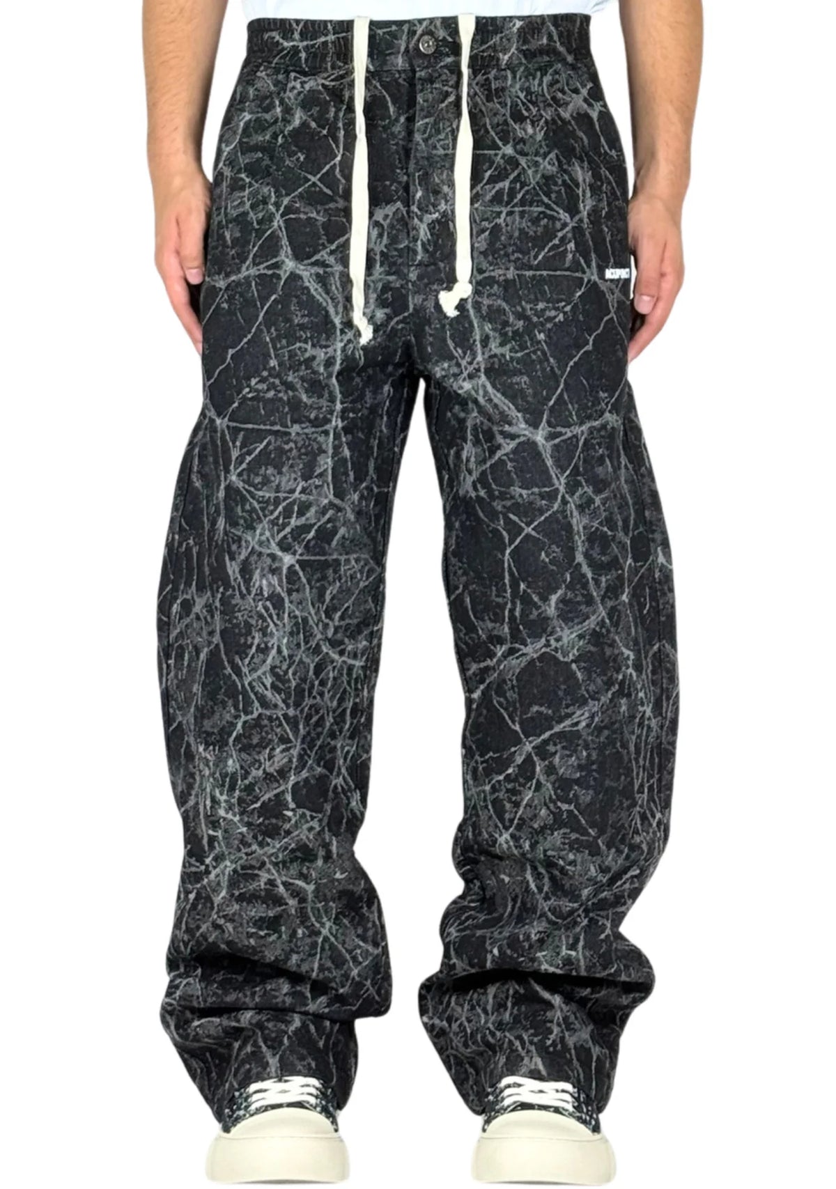 ACUPUNCTURE FASHION PATCH WORK OVERSIZED PANTS
