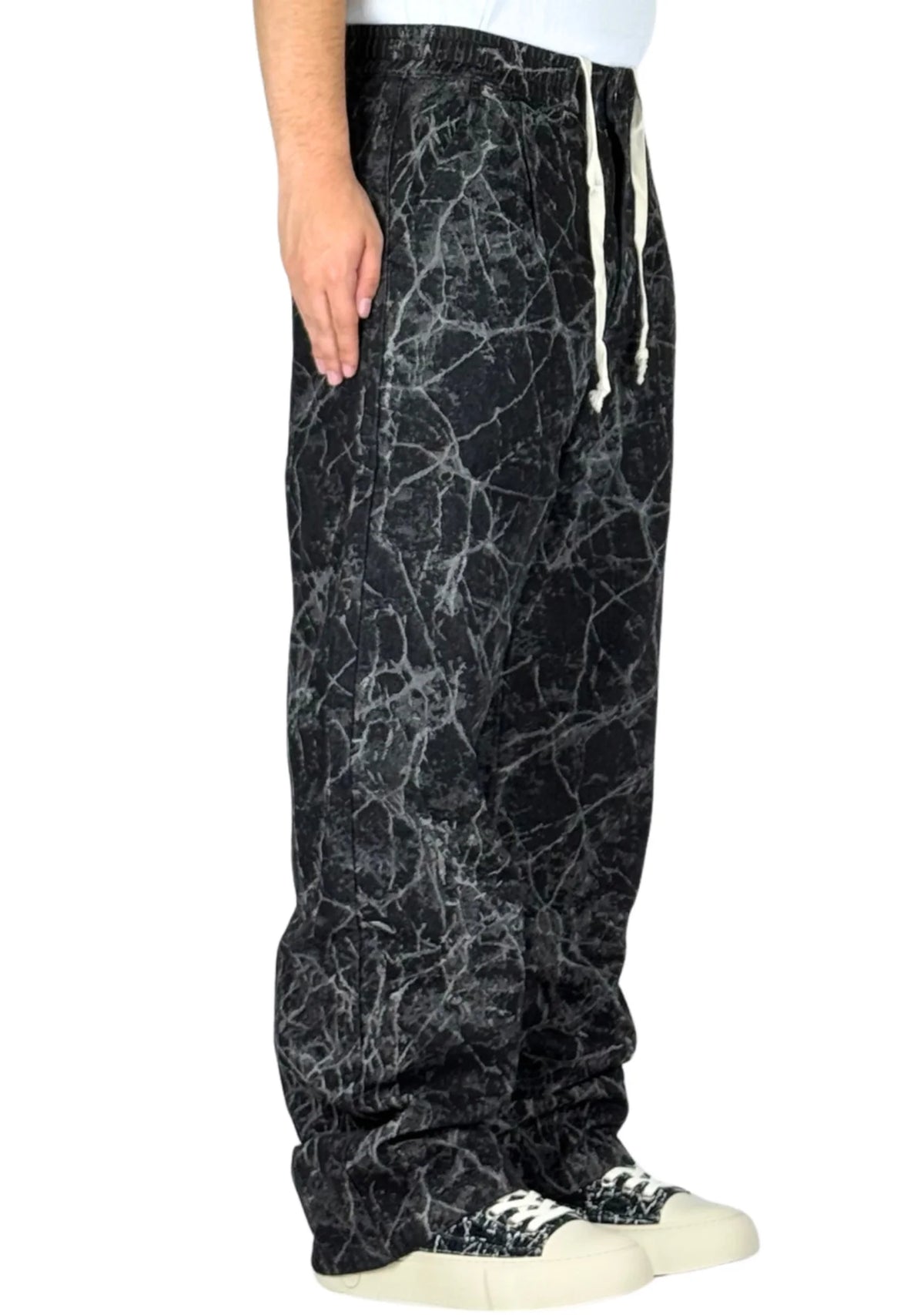 ACUPUNCTURE FASHION PATCH WORK OVERSIZED PANTS