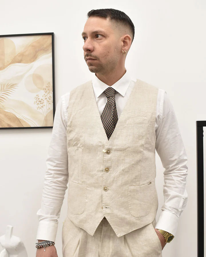 GIANNI LUPO LINEN SUIT VEST