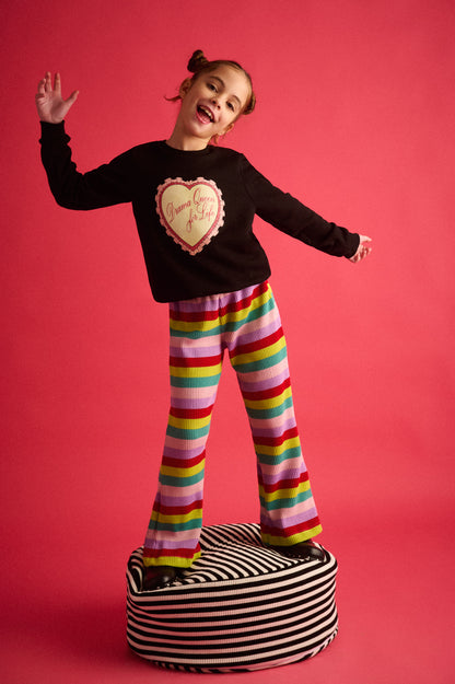 TWO IN A CASTLE RAINBOW STRIPED KNITTED SET