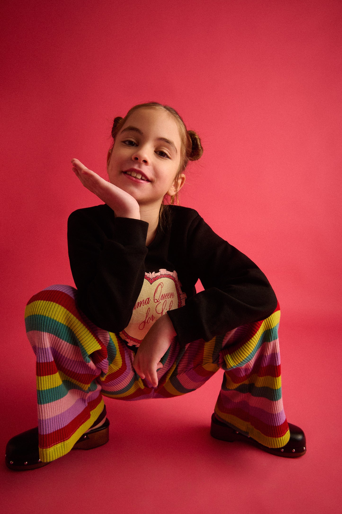 TWO IN A CASTLE RAINBOW STRIPED KNITTED SET