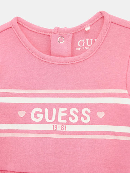 GUESS BABY DRESS WITH INTERLOCK OVERALL