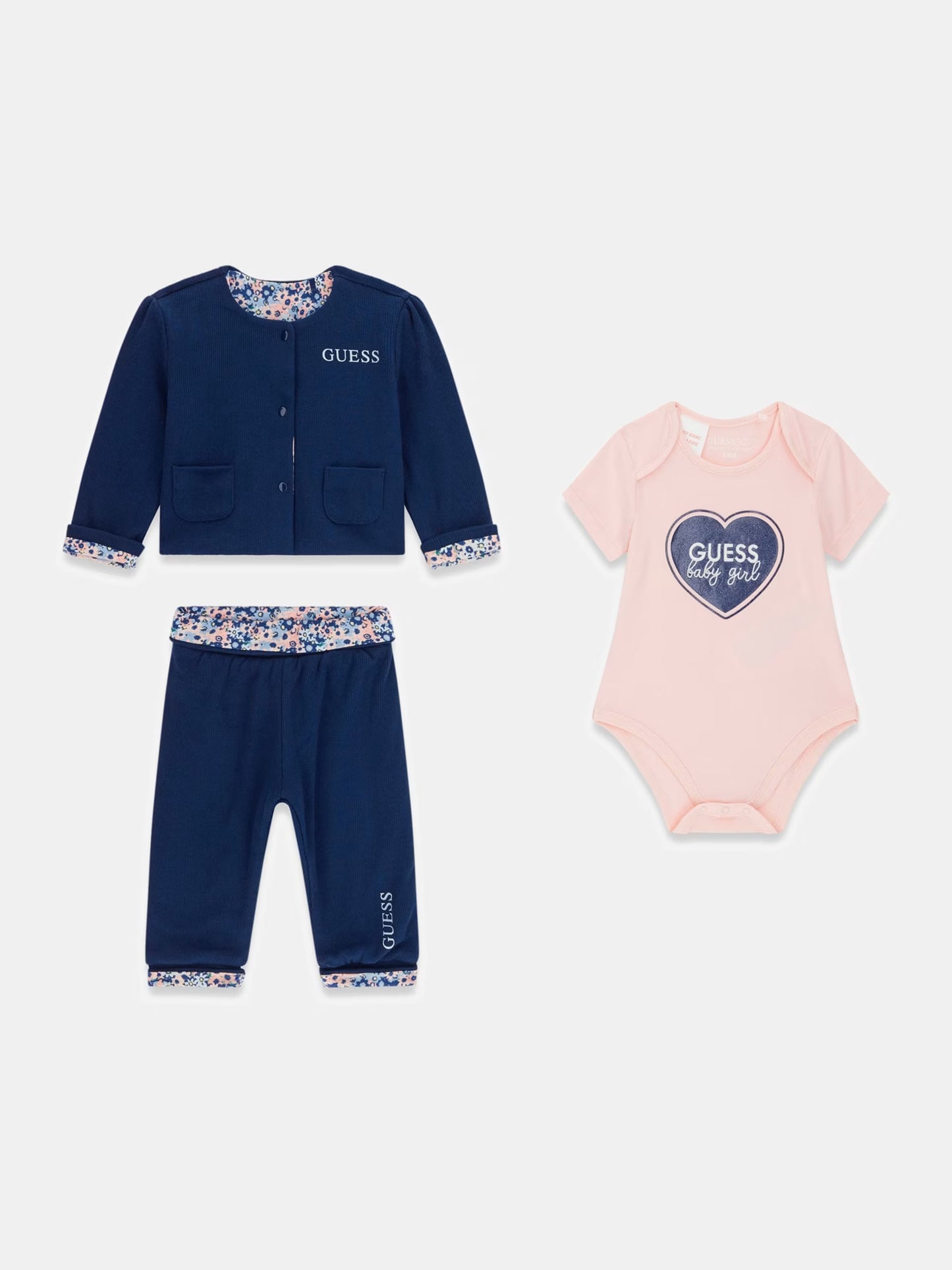GUESS BABY JACKET BODYSUIT AND PANTS SET
