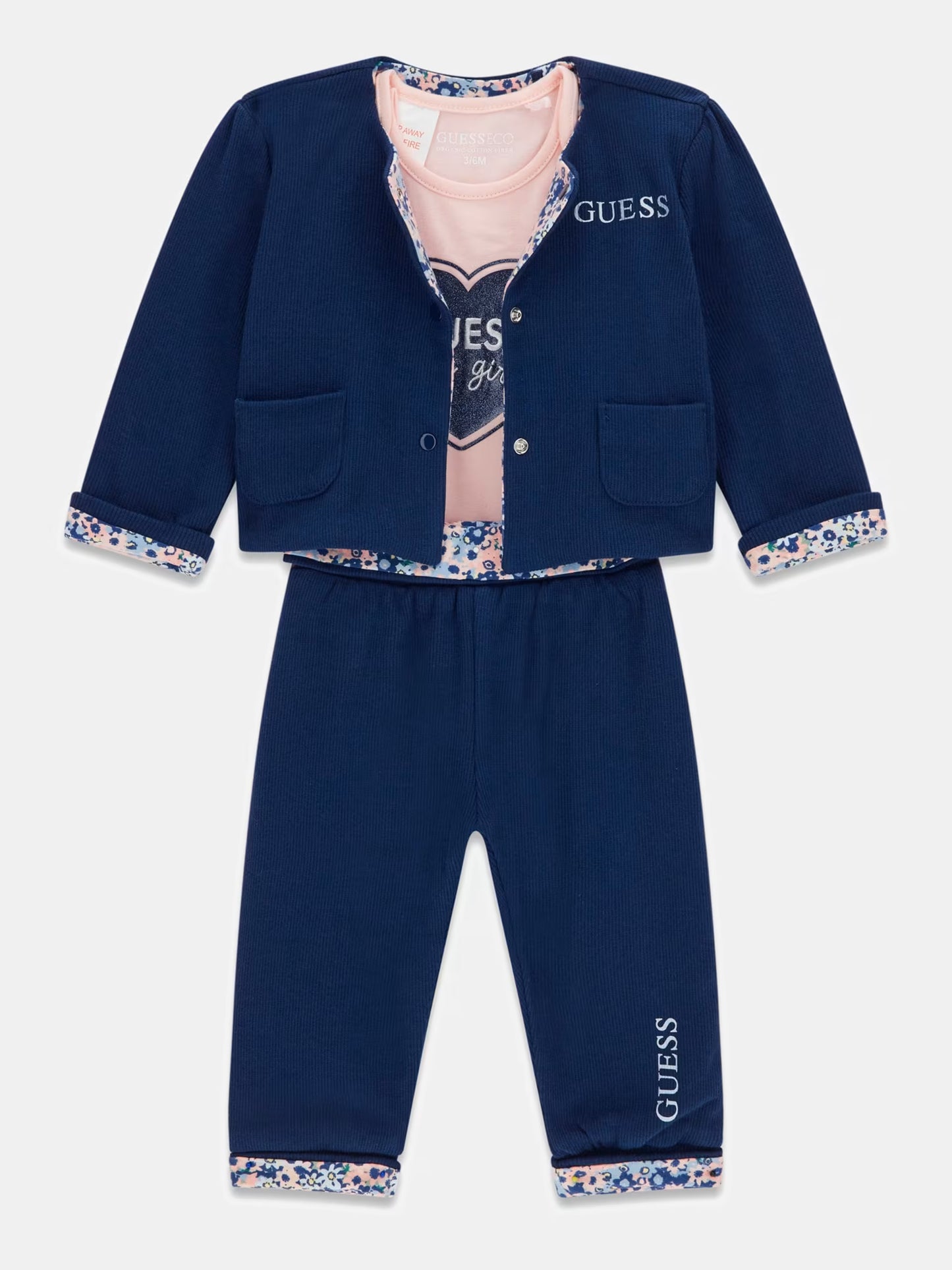 GUESS BABY JACKET BODYSUIT AND PANTS SET