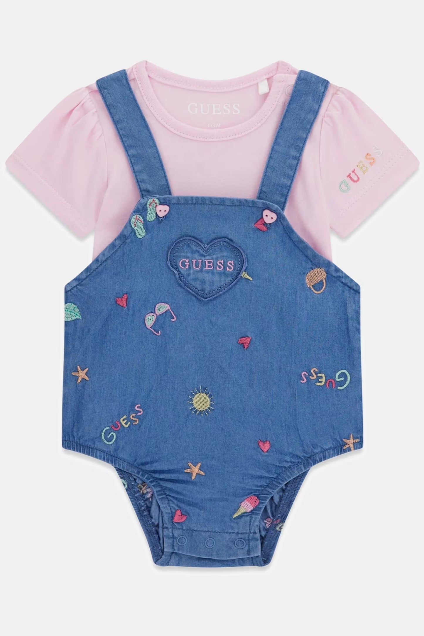 GUESS KIDS SET BODY & CHAMBRAY ROMPER